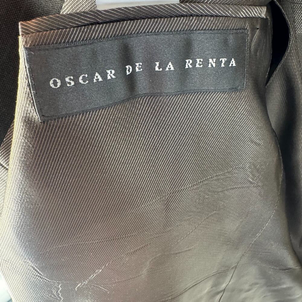 Vintage Oscar de la Renta Wool Blazer 44S Pinstrip Sport Coat, Classic, Designer - Picture 10 of 14